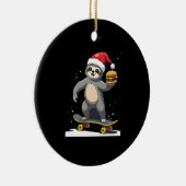 CHRISTMAS SLOTH Funny Christmas Skateboard Sloth ( Keramik Ornament (Rechts)