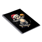CHRISTMAS SLOTH Funny Christmas Skateboard Sloth ( Notizblock (Rechte Seite)