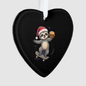 CHRISTMAS SLOTH Funny Christmas Skateboard Sloth ( Ornament (Vorderseite)