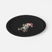 CHRISTMAS SLOTH Funny Christmas Skateboard Sloth ( Pappteller (Schrägansicht)