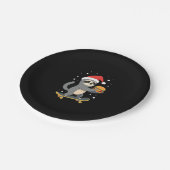CHRISTMAS SLOTH Funny Christmas Skateboard Sloth ( Pappteller (Schrägansicht)