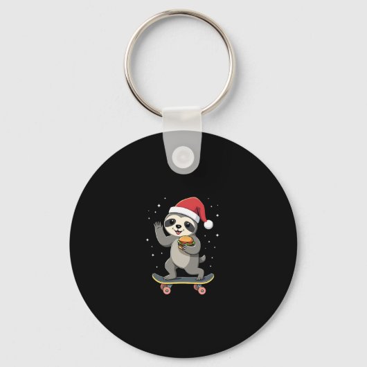 CHRISTMAS SLOTH Funny Christmas Skateboard Sloth ( Schlüsselanhänger (Vorderseite)