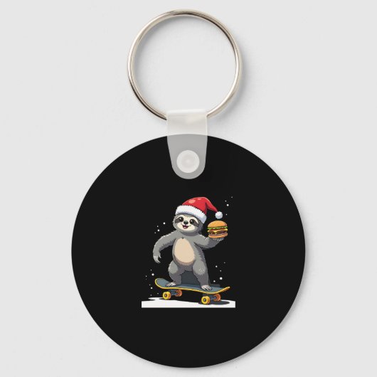 CHRISTMAS SLOTH Funny Christmas Skateboard Sloth ( Schlüsselanhänger (Vorderseite)