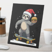CHRISTMAS SLOTH Funny Christmas Skateboard Sloth ( Sockelschild (In Situ)