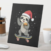 CHRISTMAS SLOTH Funny Christmas Skateboard Sloth ( Sockelschild (In Situ)