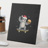 CHRISTMAS SLOTH Funny Christmas Skateboard Sloth ( Sockelschild (In Situ)