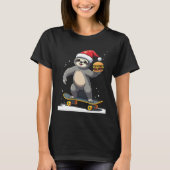CHRISTMAS SLOTH Funny Christmas Skateboard Sloth ( T-Shirt (Vorderseite)