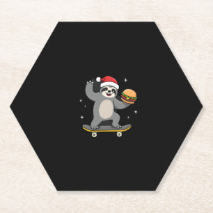 CHRISTMAS SLOTH Funny Christmas Skateboard Sloth ( Untersetzer