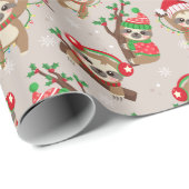 Christmas Sloth Gift Wrapping Paper Geschenkpapier (Rolleneckpunkt)
