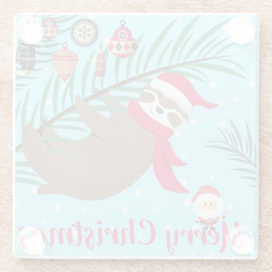 Christmas Sloth Glasuntersetzer (Rückseite)