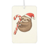 Christmas Sloth Hugging Candy Cane Classic T-Shirt Autolufterfrischer (Vorderseite)