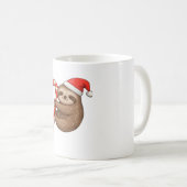 Christmas Sloth Hugging Candy Cane Classic T-Shirt Kaffeetasse (VorderseiteRechts)