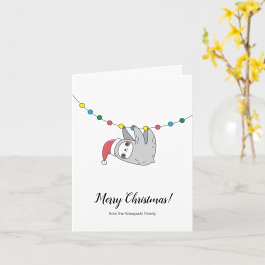 Christmas Sloth Karte (Gelbe Blume)