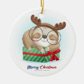 Christmas Sloth Keramik Ornament (Vorne)