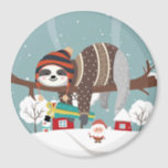 Christmas Sloth Magnet<br><div class="desc">Niedliche Weihnachtsfeige</div>