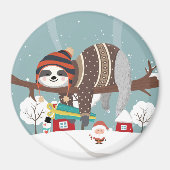 Christmas Sloth Magnet (Vorne)