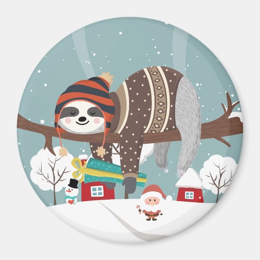 Christmas Sloth Magnet (Vorne)