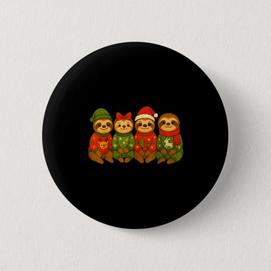 Christmas Sloth Matching Family Xmas Pajama Men Wo Button (Vorderseite)