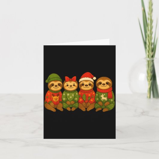 Christmas Sloth Matching Family Xmas Pajama Men Wo Karte (Vorderseite)