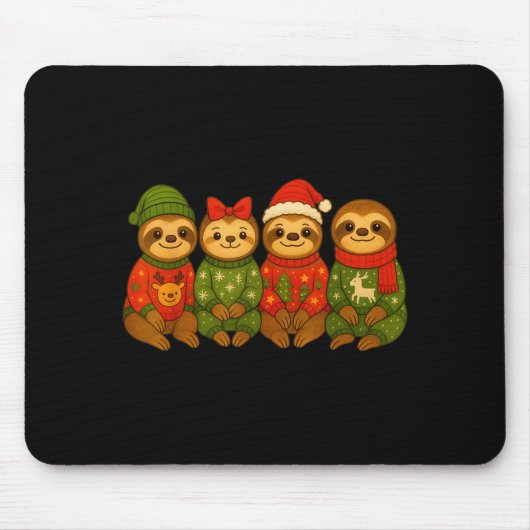 Christmas Sloth Matching Family Xmas Pajama Men Wo Mousepad (Vorne)