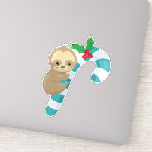 Christmas Sloth, Niedlich Sloth, Candy Cane, Mistl
