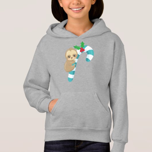 Christmas Sloth, Niedlich Sloth, Candy Cane, Mistl Hoodie (Vorderseite)