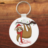 Christmas Sloth on Tree Branch%0A Schlüsselanhänger (Vorderseite)