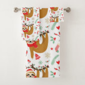 Christmas Sloth Pattern Badhandtuch Set (Insitu)