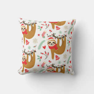 Christmas Sloth Pattern Kissen