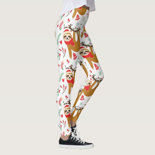 Christmas Sloth Pattern Leggings (Rechts)