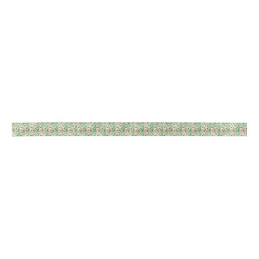 Christmas Sloth Pattern Ribbon Satinband (Vorderseite)