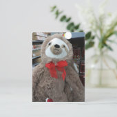 Christmas Sloth Postkarte (Stehend Vorderseite)