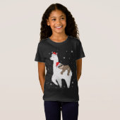 Christmas Sloth Riding Llama Santa Funny Pajamas F T-Shirt (Vorne ganz)