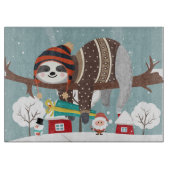 Christmas Sloth Schneidebrett (Vorderseite)