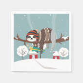 Christmas Sloth Serviette (Vorderseite)