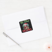 Christmas Sloth Slow Ho Festive Holiday Design Quadratischer Aufkleber (Umschlag)