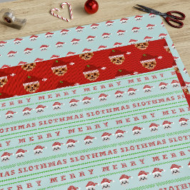 Christmas Sloth Trio Merry Slothmas Niedlicher Url Geschenkpapier Set