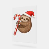 Christmas Sloth umarmt Candy Cane Classic T - Shir Acrylschild (Winkel)