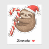 Christmas Sloth umarmt Candy Cane Classic T - Shir Aufkleber (Blatt)