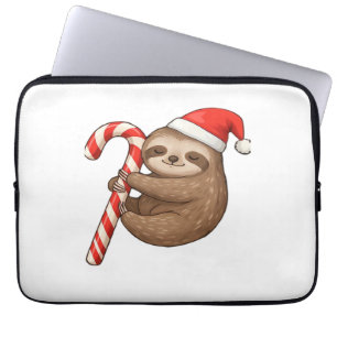 Christmas Sloth umarmt Candy Cane Classic T - Shir Laptopschutzhülle