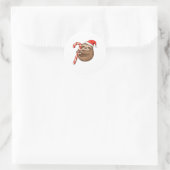 Christmas Sloth umarmt Candy Cane Classic T - Shir Runder Aufkleber (Tasche)
