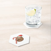 Christmas Sloth umarmt Candy Cane Classic T - Shir Untersetzer (Vor Ort)