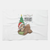 Christmas Sloth Wake Me Up Holiday Nap Geschirrtuch (Horizontal)