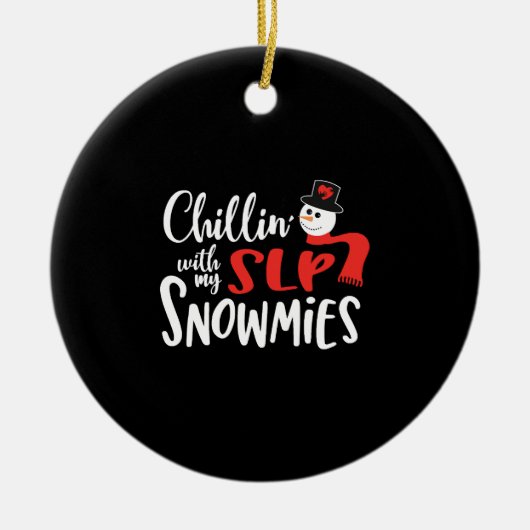 Christmas SLP speech pathologist Keramik Ornament (Vorne)