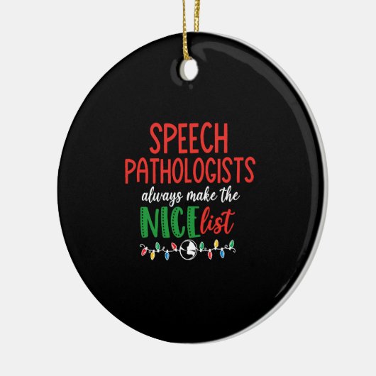 Christmas SLP speech pathologist Keramik Ornament (Links)