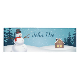 Christmas Small Rectangle Name Tag Namenschild