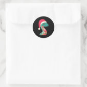 Christmas Snake Santa Hat Holiday Fun Premium Tri- Runder Aufkleber (Tasche)