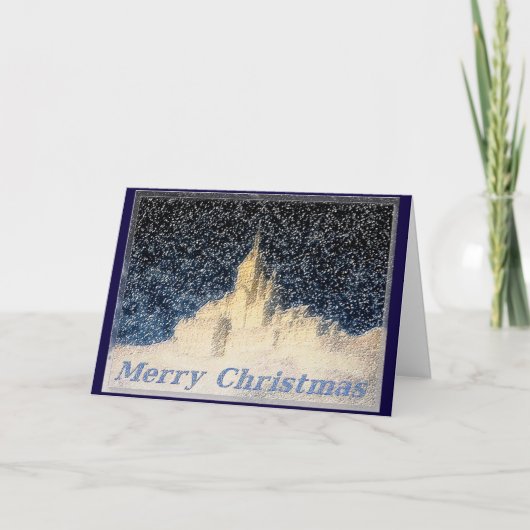 Christmas Snow Castle Greeting card Feiertagskarte (Vorderseite)