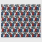 Christmas Snow Couple Hugging in Winter Forest Geschenkpapier (Flach)