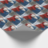 Christmas Snow Couple Hugging in Winter Forest Geschenkpapier (Ecke)